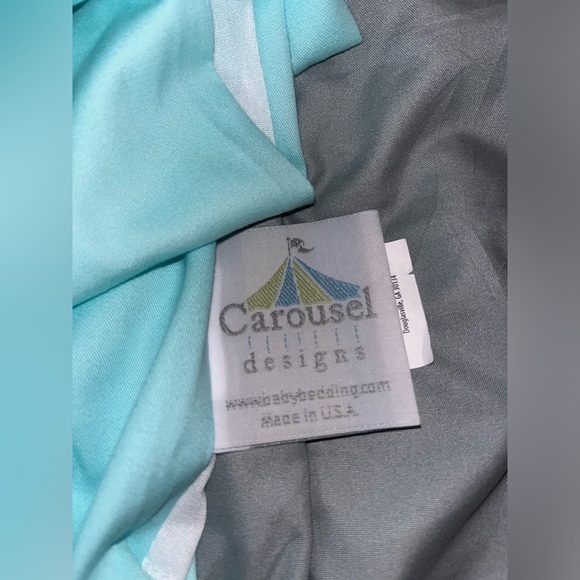 Teal infant/ baby room set of 3, Two curtains and a diaper stacker, Custom Made - Picture 5 of 8